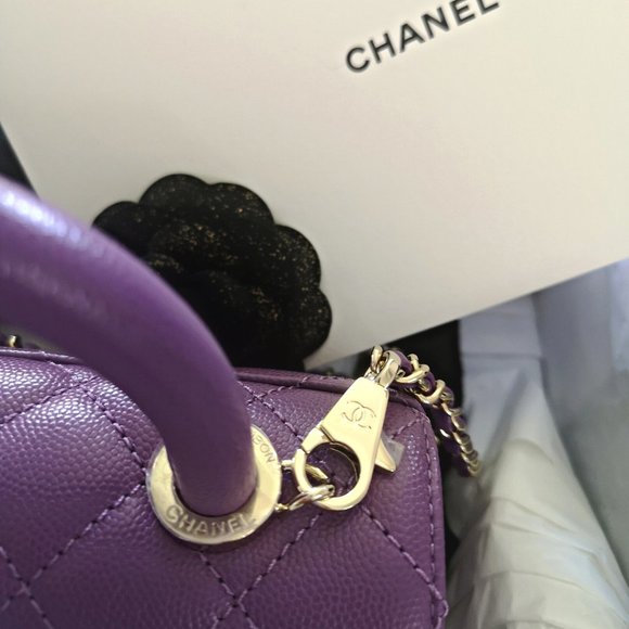 CHANEL PURPLE MINI COCO HANDLE - Picture 7 of 9